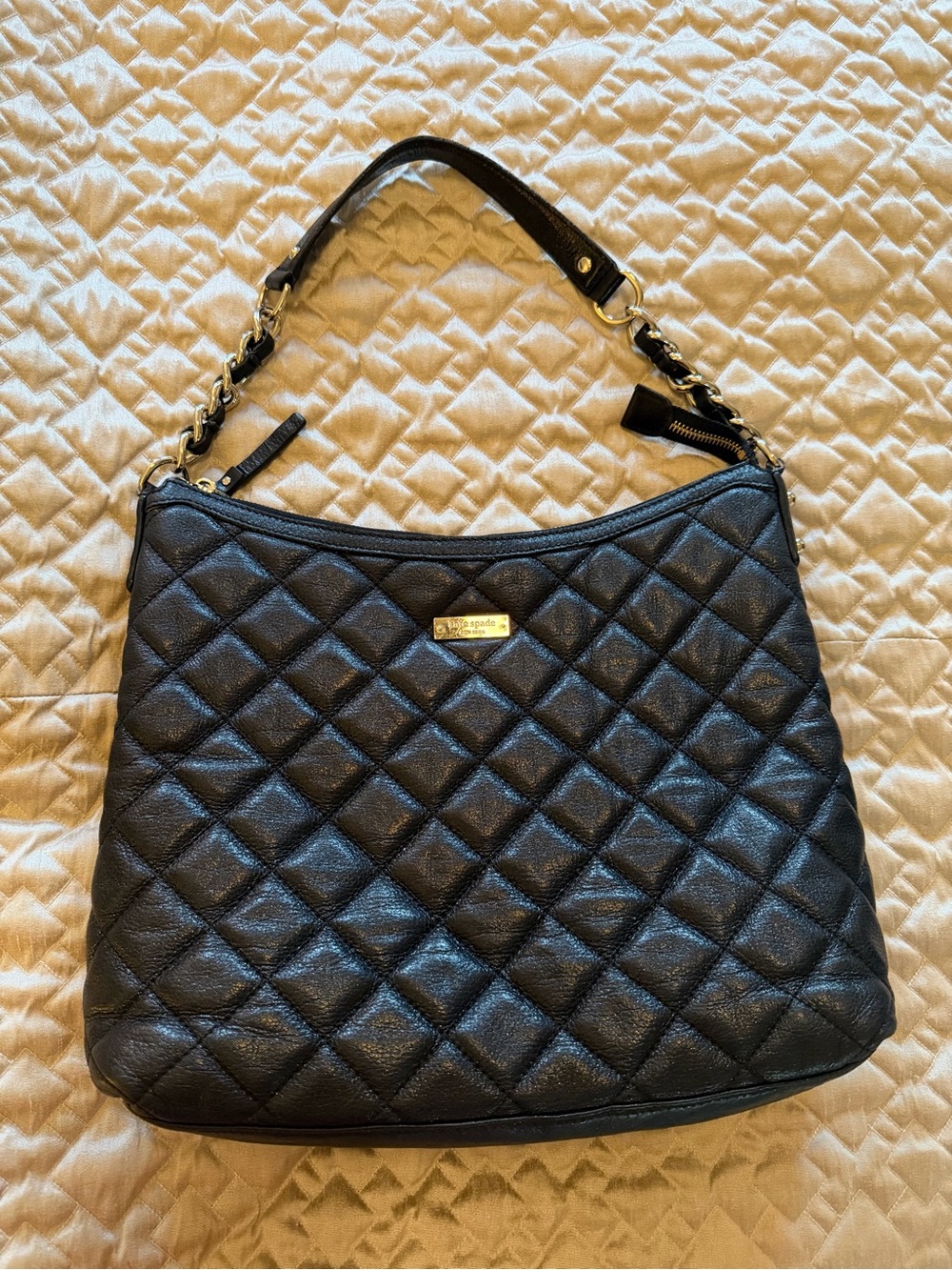 🖤 Kate Spade Gold Coast Serena Quilted Leather Hobo Bag